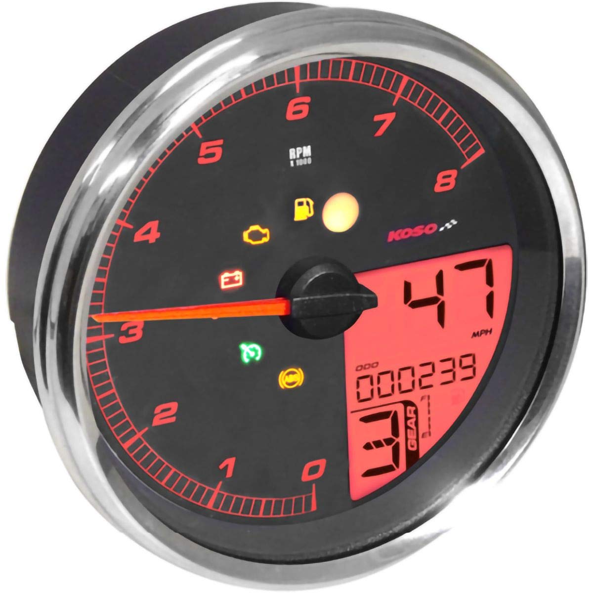 Amazon.com: KOSO HD-05 Multifunction Gauge (Chrome) Compatible